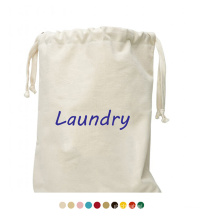 Custom Printed Logo Large Heavy Duty Drawstring Wash Laundry Bag Storage Portable Canvas Laundry Bag